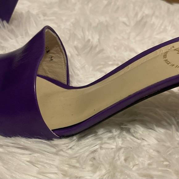 Purple NWOT leather mules size 8.5 M - Picture 5 of 8